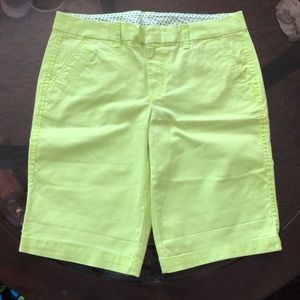 Neon yellow Bermuda shorts
